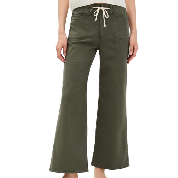 PAIGE Pants - PAIGE Womens Vintage Forester Green Ari Wide Leg Pants NWT - Size 34 16/18 US